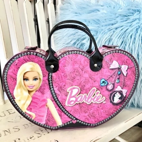 Barbie, Carrying Case, w/Mirror, Makeup Case, Overnight Bag, RARE Nice Condition - Picture 1 of 14